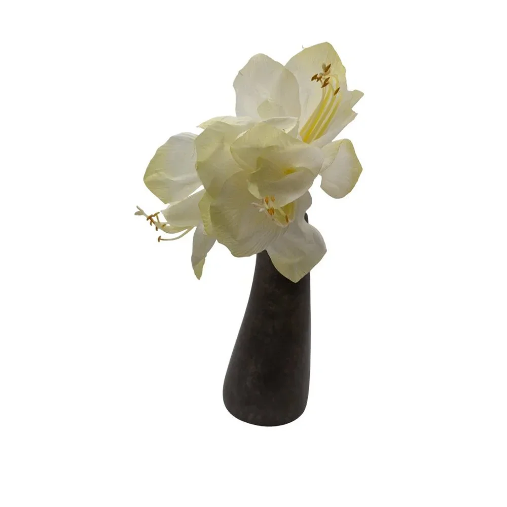 Rare Pier 1 Imports Ceramic Curved Potted Amaryllis Flower Home Decor 13 in